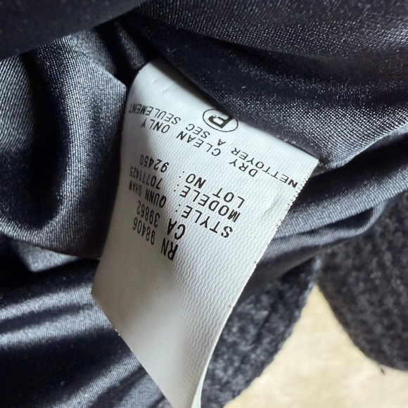 Theory Quinn Shan Grey Houndstooth Wool Cashmere Belted Cropped Peacoat Jacket S - Picture 5 of 12